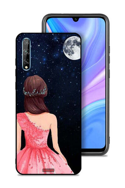 Tolwak غطاء حماية لهاتف هواوي بي سمارت إس بتصميم فتاة وقمر