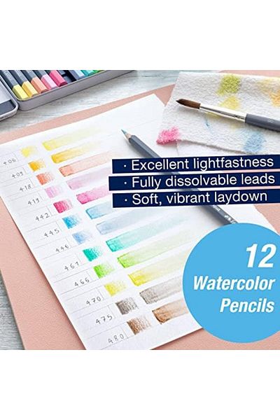 Mena Rise Şirinshop Goldfaber Aqua Pastel Colors Crayons 12'Li Metal Box 1108107