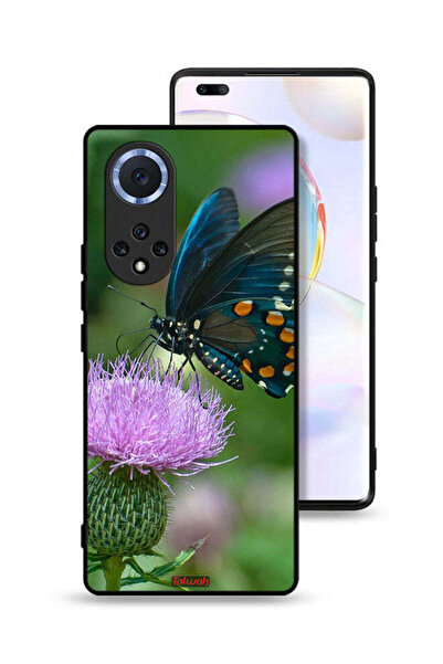 Tolwak غطاء حماية لهاتف Honor 50 Pro بتصميم فراشة تجلس على زهرة