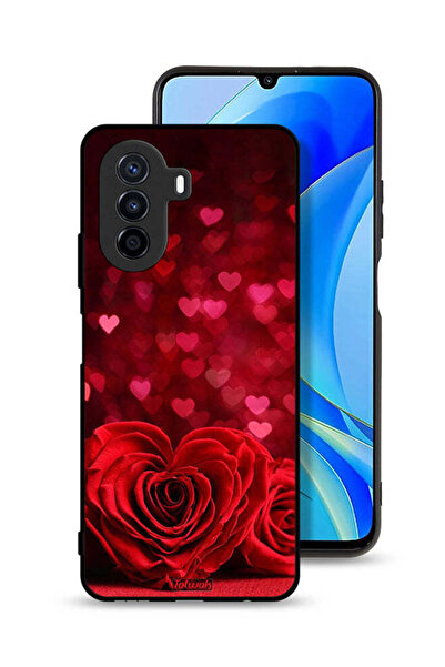 Tolwak غطاء حماية لهاتف هواوي نوفا Y70 بنقشة زهور على شكل قلب وفن تجريدي