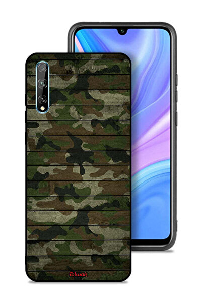 Tolwak غطاء حماية لهاتف هواوي بي سمارت إس بنمط خشبي مموه