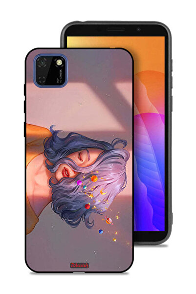 Tolwak Huawei Y5p Protective Case Cover Girl And Space Art
