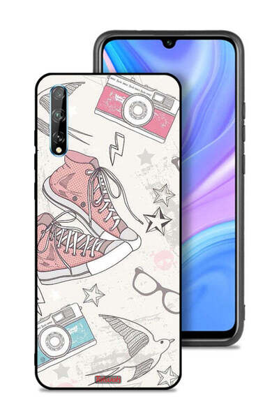 Tolwak غطاء حماية من القماش بتصميم حذاء وكاميرا لهاتف هواوي بي سمارت إس