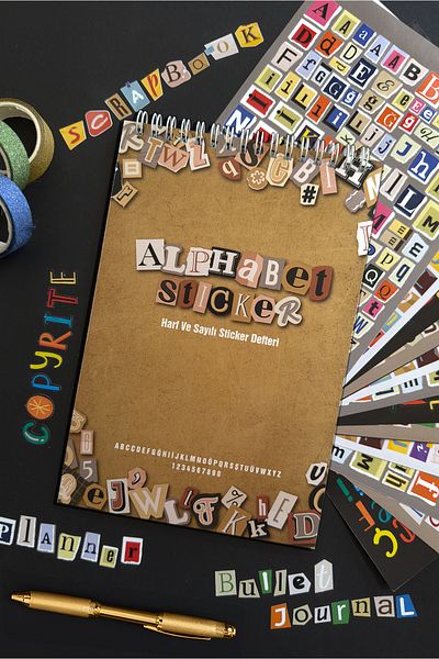 Copyrite Letters Sticker Notebook 1690+ Pieces Bullet Journal, Scrapbook, Lettered, Counted, Sticker Notebook