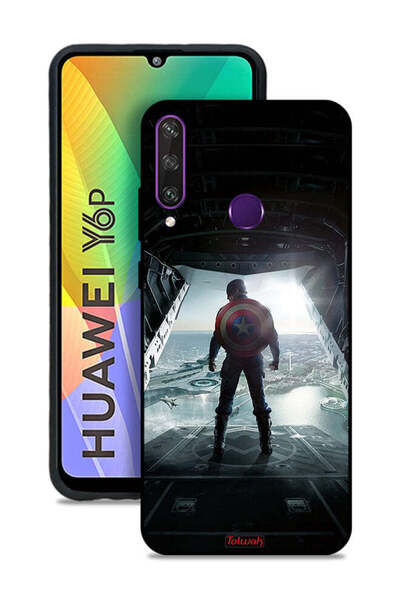 Tolwak غطاء حماية لهاتف هواوي Y6p بتصميم صورة كابتن أمريكا