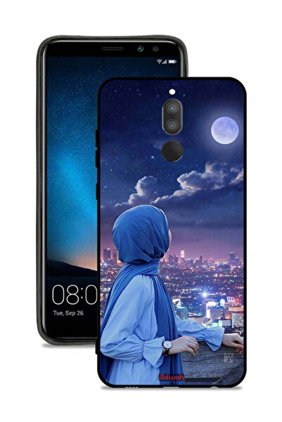 Tolwak غطاء حماية لهاتف هواوي ميت 10 لايت بطبعة فتاة محجبة تنظر إلى القمر