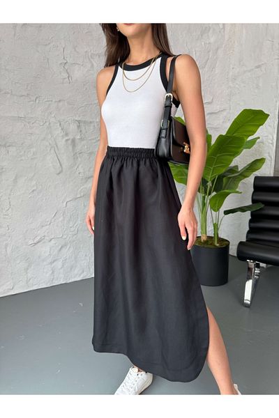 Elif Özbey Butik Black and White Athlete Dress