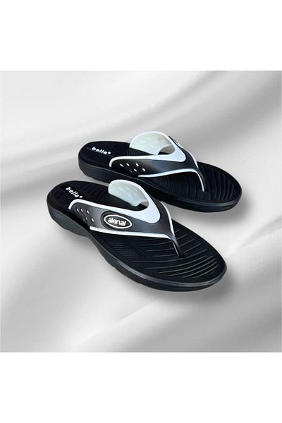 AkınalBella Men's Black Flip Flops Eva Beach Pool Daily Slippers
