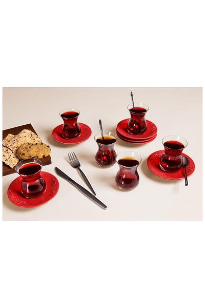 Porland Seasons Red 6-Person Tea Set