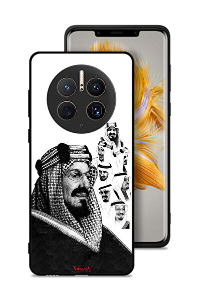 Tolwak غطاء حماية لهاتف هواوي ميت 50 برو، ملصق فني أبيض وأسود لملوك المملكة ا...