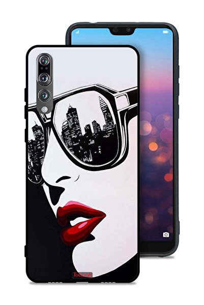 Tolwak غطاء حماية لهاتف هواوي P20 Pro بتصميم وجه فتاة وفن تجريدي
