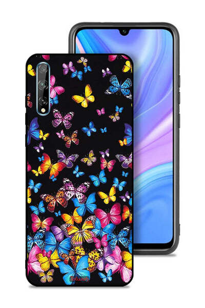 Tolwak غطاء حماية لهاتف هواوي بي سمارت إس بنقشة فراشات ملونة