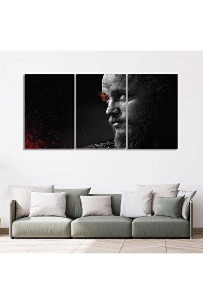 SND ثلاث لوحات قماشية بتصميم مسلسل VIKING مع برواز بني مجوف