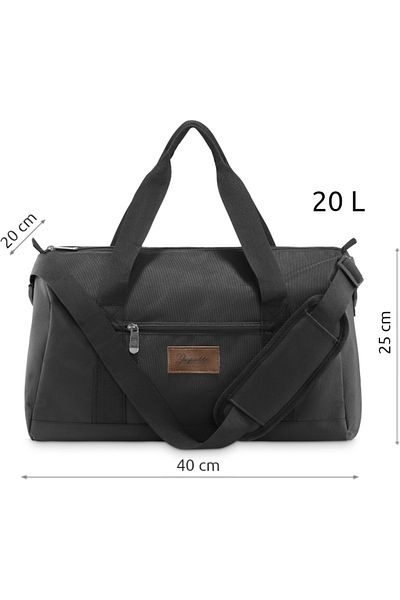 zagatto Airplane travel bag, black, 40x20x25 cm, 20L, cabin size, lightweight and compact, ZG826