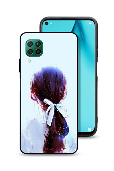 Tolwak غطاء حماية لهاتف هواوي P40 لايت 4G بتصميم ربطة شعر مع رباط شعر وفن فتاة