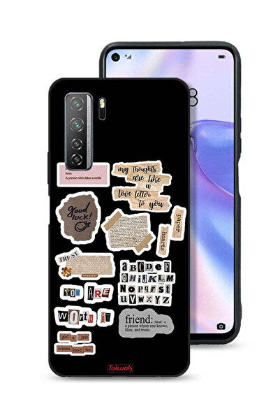 Tolwak غطاء حماية لهاتف هواوي نوفا 7 SE 5G مع ملصقات اقتباسات الحظ السعيد