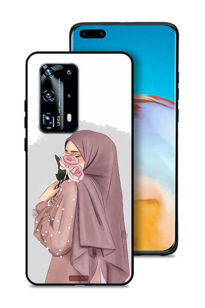Tolwak غطاء حماية لهاتف هواوي P40 برو بلس 5G بتصميم فتاة تحمل ورودًا