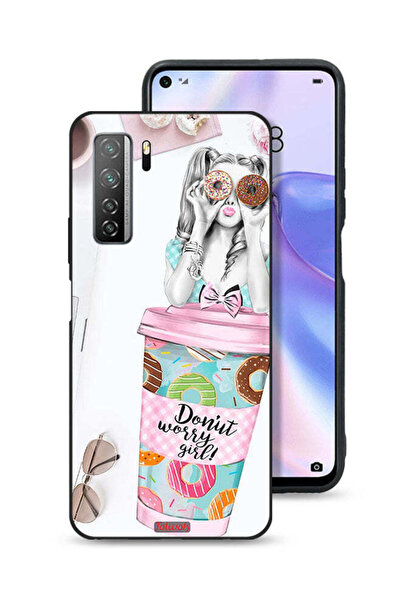 Tolwak غطاء حماية لهاتف هواوي P40 لايت 5G بتصميم فتاة دونات ووري جيرل