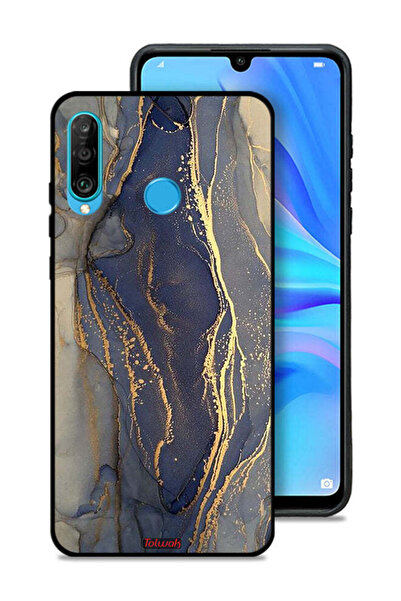 Tolwak غطاء حماية لهاتف هواوي نوفا 4e بنقشة رخامية لامعة