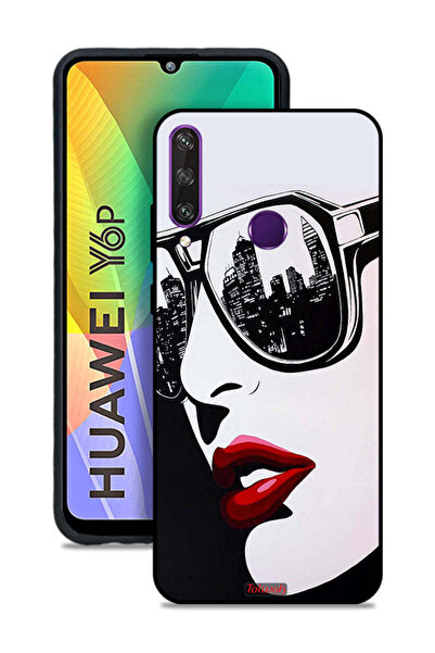 Tolwak غطاء حماية لهاتف هواوي Y6p بتصميم وجه فتاة وفن تجريدي