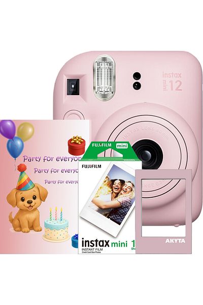 Fujifilm Fujifilm Instax Mini 12 Party Pack Instant Camera, with 10 Films, Greeting Card and Magnetic Frame