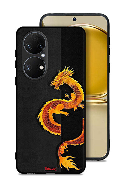 Tolwak Huawei P50E Protective Case Cover Dragon Art