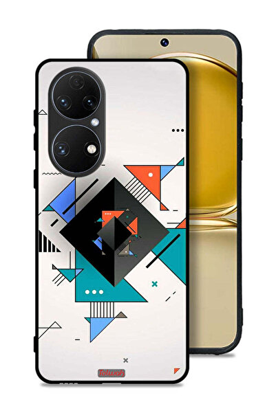 Tolwak غطاء حماية لهاتف هواوي P50E بأشكال مربعة ومثلثة ونمط تجريدي