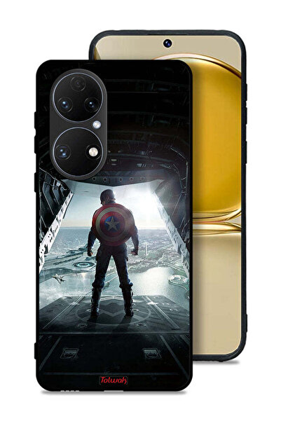 Tolwak غطاء حماية لهاتف هواوي P50E بتصميم صورة كابتن أمريكا