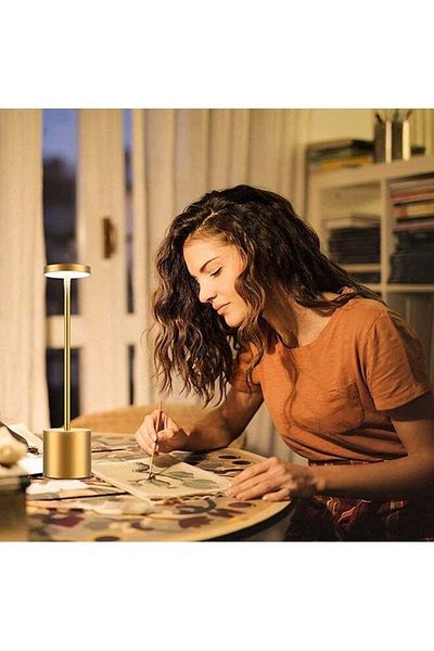 COOYA Cordless Table Lamp Rechargeable,6000mAh Battery Powered Light,3 Color Stepless Portable LED Lamp