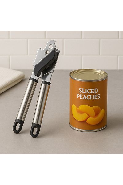 Qerhome Stainless Steel Can Opener Bottle Cap Jar Lid Opening Apparatus 1 Piece