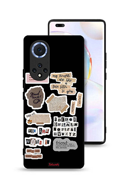 Tolwak غطاء حماية لهاتف Honor 50 Pro مع ملصقات اقتباسات الحظ السعيد