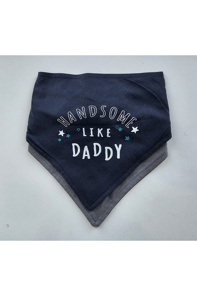 Kids 2'li %100 Organik Pamuk Iki Çıtçıtlı Bebek Salya Önlük & Fular