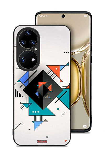 Tolwak غطاء حماية لهاتف هواوي بي 50 برو بأشكال مربعة ومثلثة ونمط تجريدي