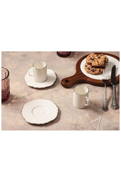 Porland Platinum 2 Person Coffee Set 80Cc