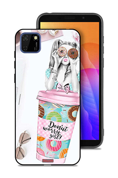 Tolwak غطاء حماية لهاتف هواوي Y5p بتصميم فتاة دونات ووري