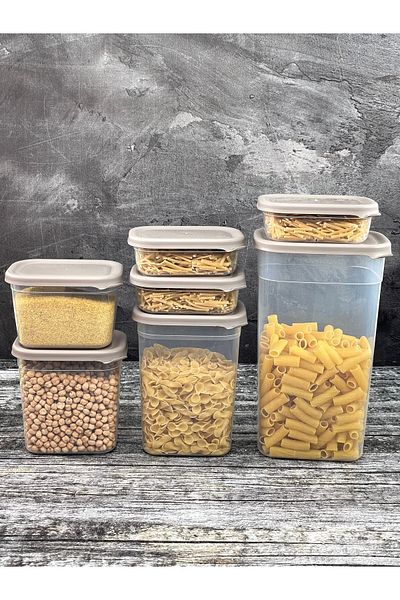 YzHome 7 Li Plastic Vacuum Lid Storage Container Ration Pulses Jar Peggy Set 400-800-1150-1500-3200 ml