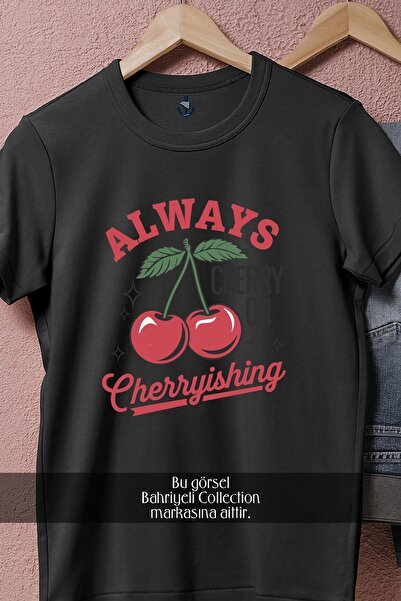 Bahriyeli Collection oversized Μπλουζάκι Unisex με σχέδιο Always Cherryishing