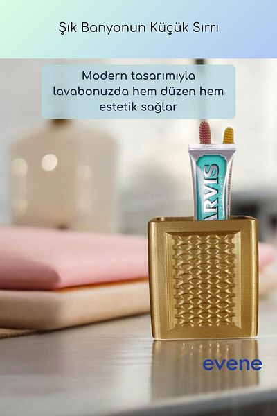 Evene Θήκη οδοντόβουρτσας Βάση οδοντόβουρτσας Βάση οδοντόβουρτσας Χρυσό χρώμα Μοντέλο 86