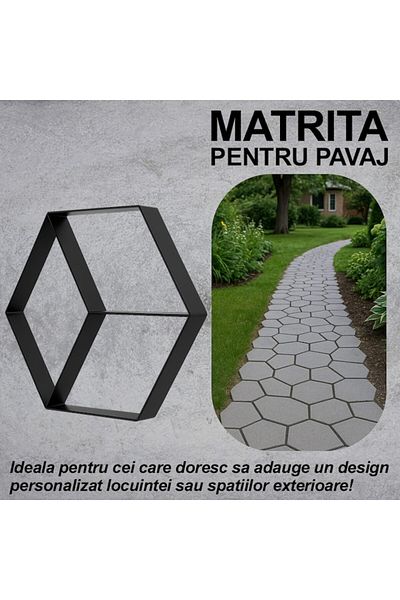NEXTLY Matrita pavaj din beton NEXTLY, plastic durabil, 44x38x3.8cm, 21-16 negru