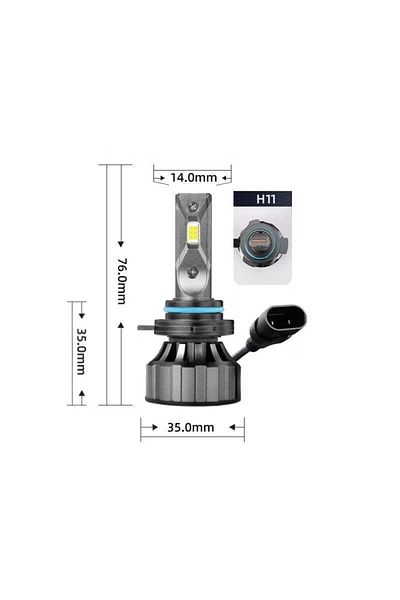 divendi-ro Set of 2 LED bulbs H11, Canbus, 120W, 12000 lumen, error-free, off-white light