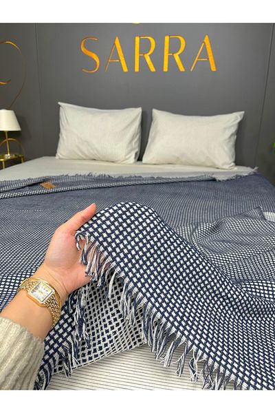 sarra 200X220 Waffle Pique - Indigo Blue