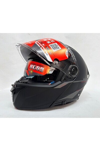 MT Atom 2 Sv A1 Mat Siyah Çene Açılır İç Güneş Vizörlü