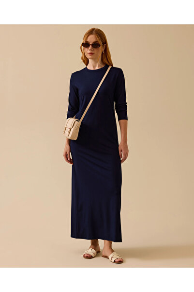 SCL Yuvarlak Yaka Uzun Kollu Basic Elbise