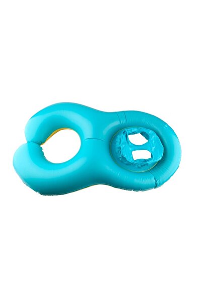 Ikonka Διπλό φουσκωτό δαχτυλίδι μητέρας και παιδιού 83x60εκ. Κίτρινο