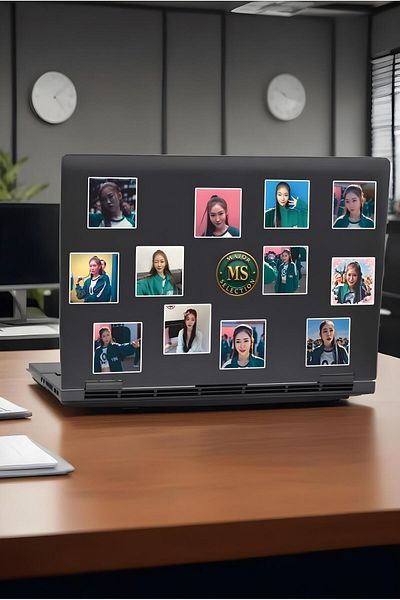 MS Major Selection Squid Game 2 Players 196 Players 196 Themed 12 Pieces Laptop Phone Tablet Sticker Set