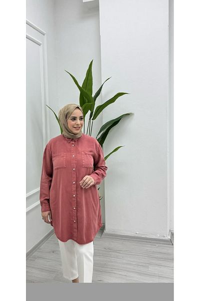 NOSHE Women's Double Pocket Soft Textured Fabric Tunic