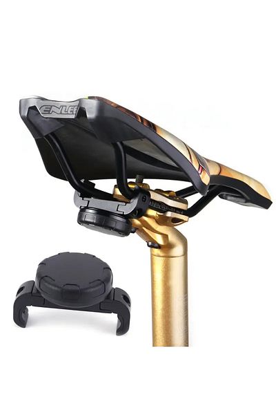 THD Airtag tracker support, THD, attachable under the bicycle saddle, black