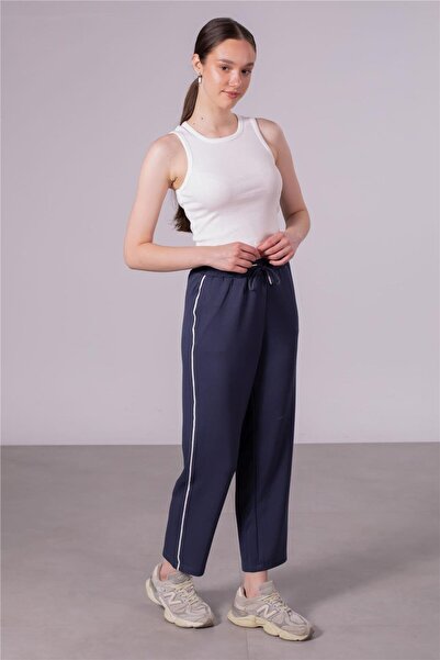 BARRELS AND OIL بنطلون نسائي بجيوب جانبية - أنثراسيت