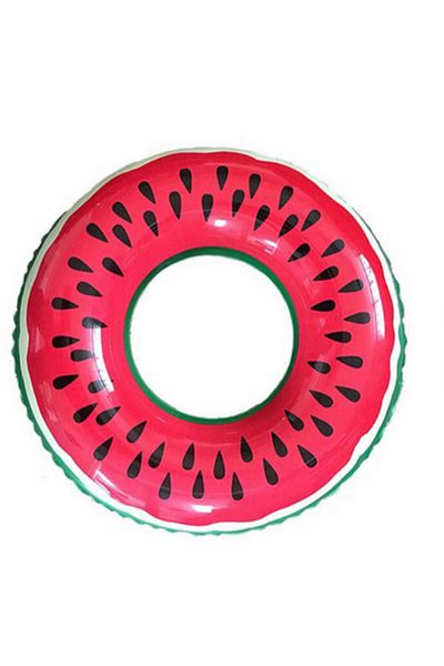 OEM Inflatable ring, PVC, Watermelon pattern, Diameter 110 cm, Green/Red