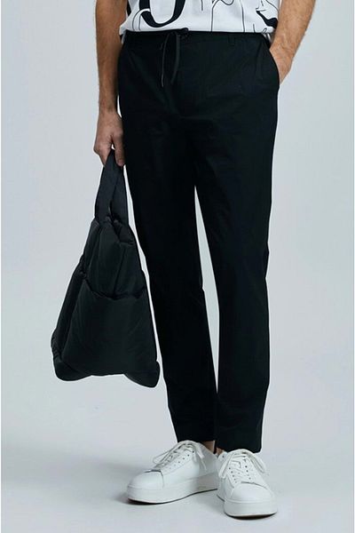 Lufian 111190336 Glen Smart Ανδρικό παντελόνι Chino Slim Fit Ανδρικό παντελόνι μαύρο